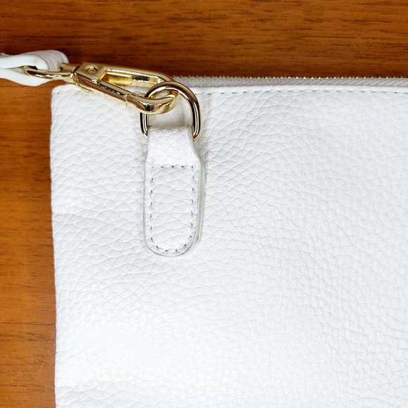 Remi/Reid | Faux White Leather 10" Crossbody Purse NEW - Picture 8 of 10